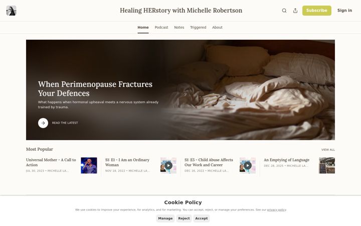 Screenshot of healingherstory.com