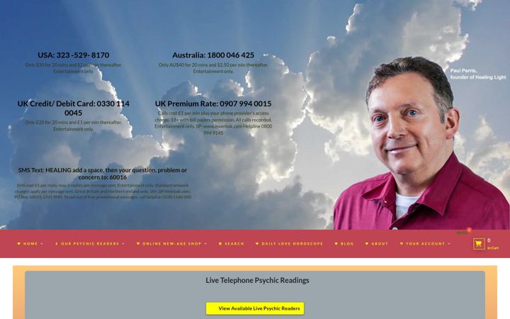 Screenshot of healinglight.co.uk