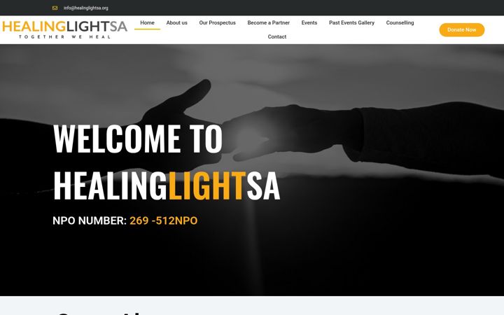 Screenshot of healinglightsa.org