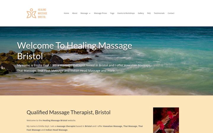 Screenshot of healingmassagebristol.co.uk