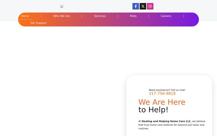 Screenshot of healingnhelpinghomecarellc.com