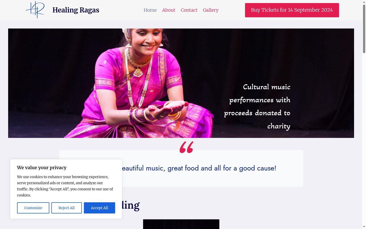 Screenshot of the consent banner shown before any interaction