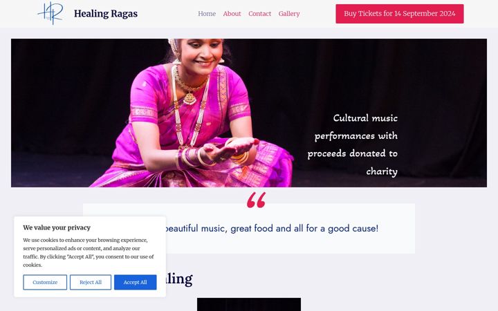 Screenshot of healingragas.co.uk