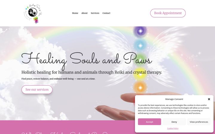 Screenshot of healingsoulsandpaws.co.za