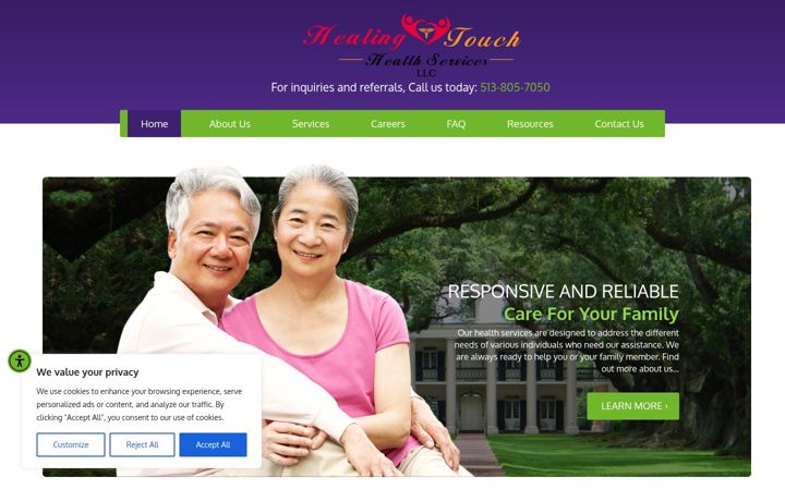 Screenshot of healingtouchprovider.com
