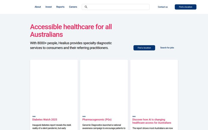 Screenshot of healius.com.au