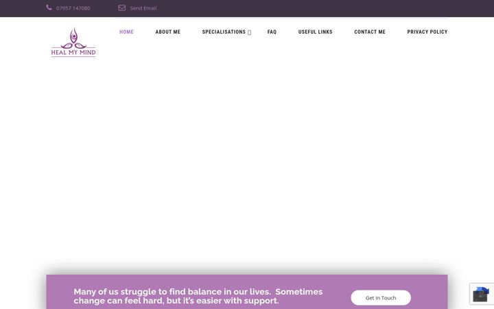 Screenshot of healmymind.co.uk