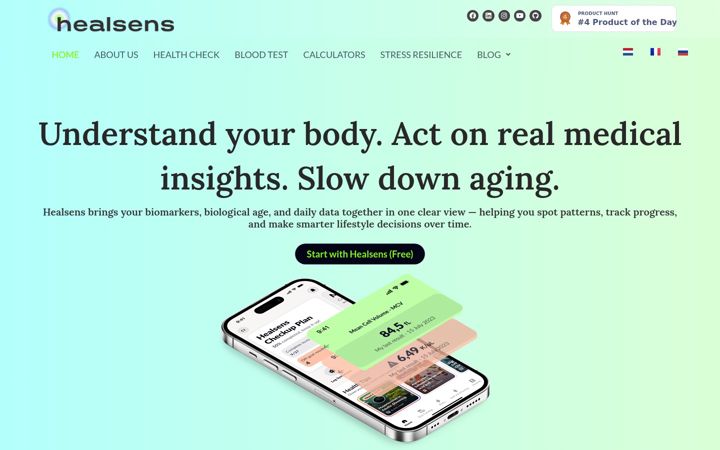 Screenshot of healsens.com