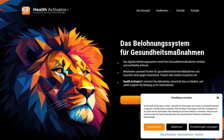 Screenshot stránky health-activator.de
