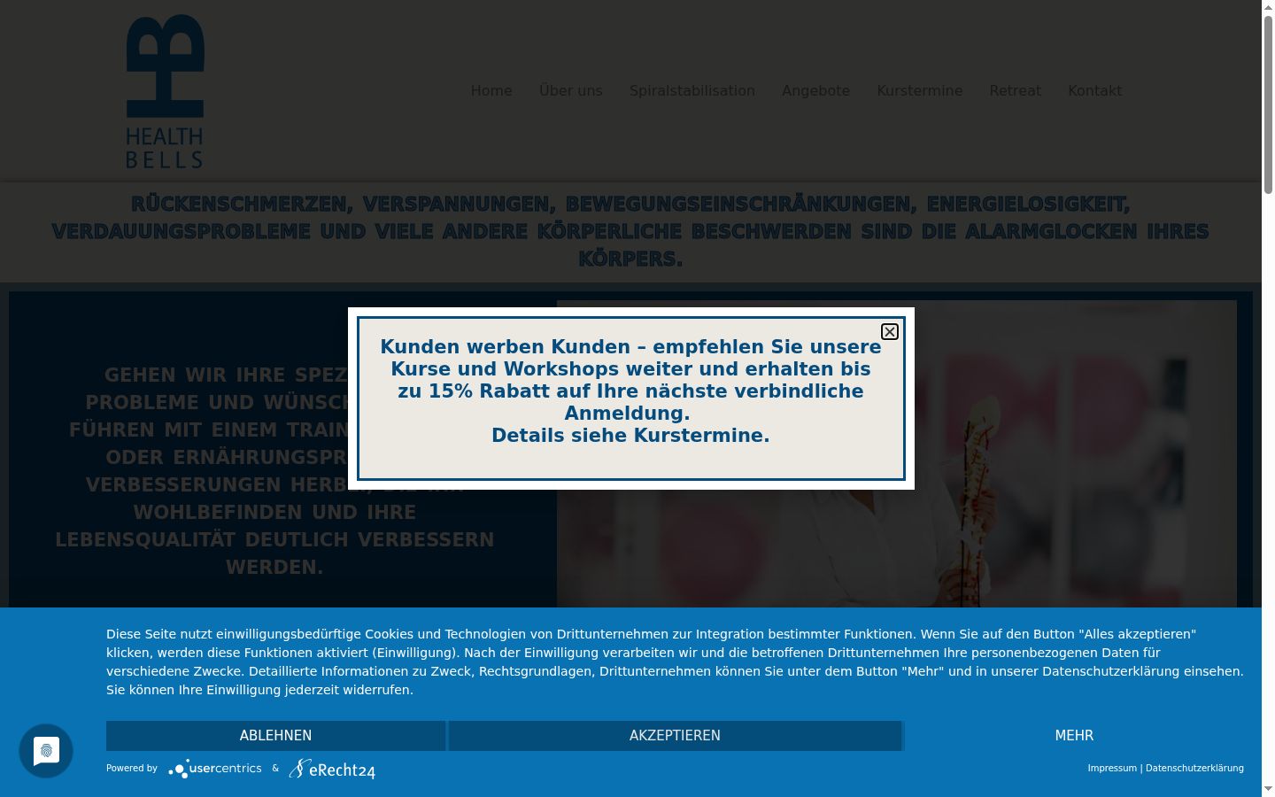 Snimka zaslona bannera za privolu prikazanog prije bilo kakve interakcije