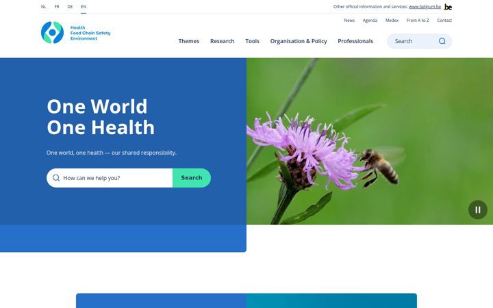 Screenshot of health.belgium.be