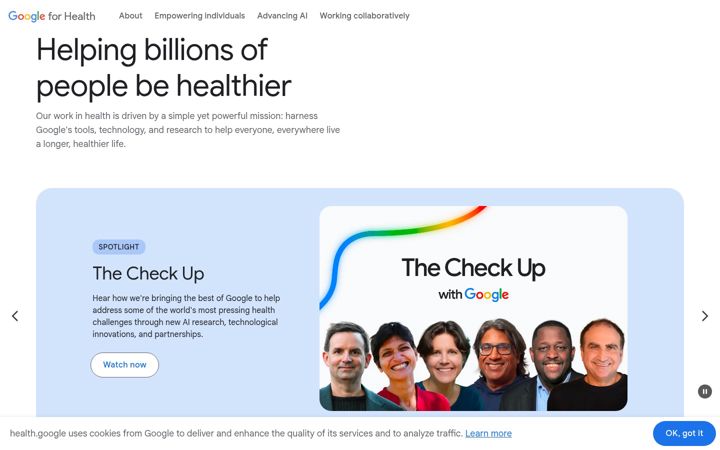Screenshot of health.google