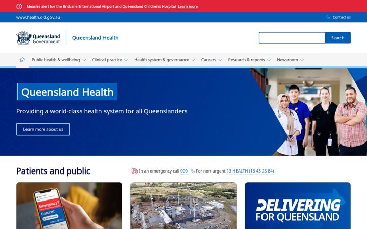 Screenshot of health.qld.gov.au