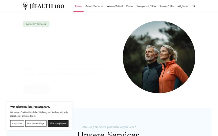 Skærmbillede af health100.de