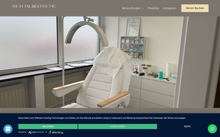 Skærmbillede af healthaesthetic.de