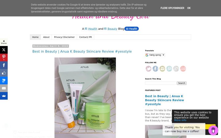 Screenshot of healthandbeautygirl.com