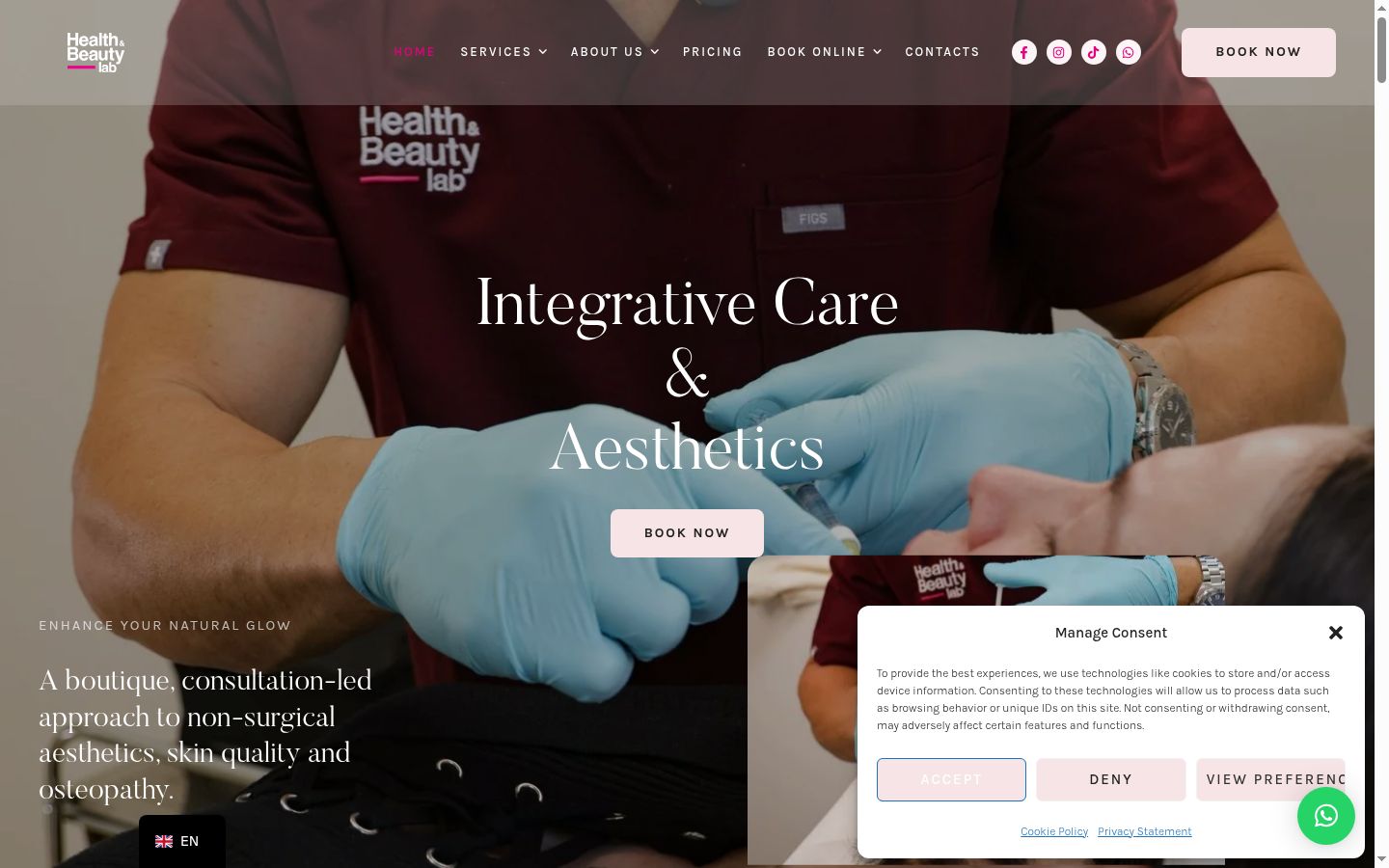 Screenshot of the consent banner shown before any interaction