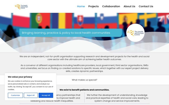 Screenshot of healthandeurope.eu
