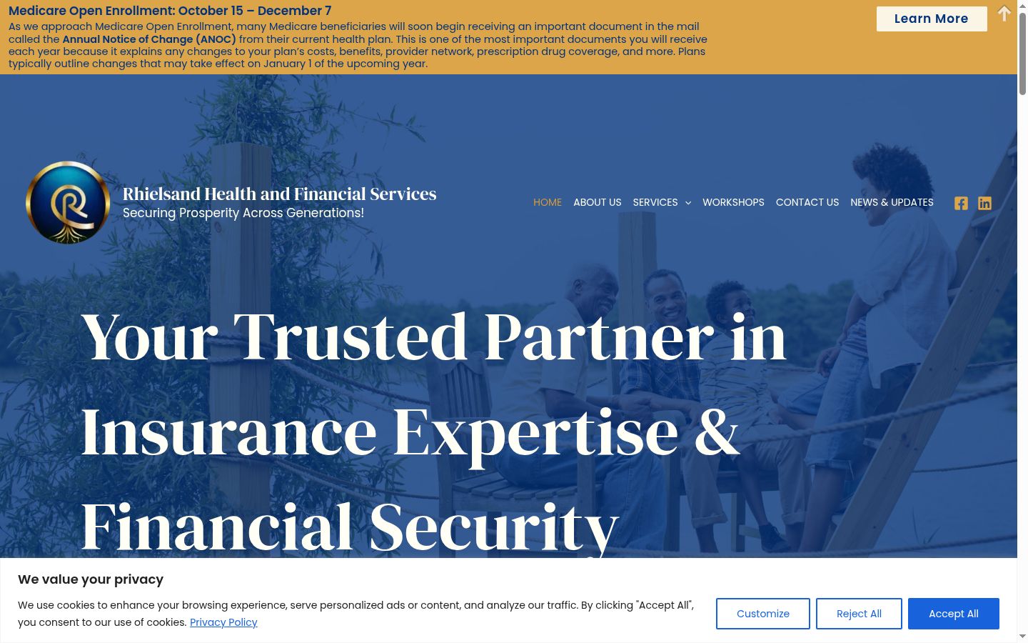 Screenshot tal-banner tal-kunsens muri qabel kwalunkwe interazzjoni