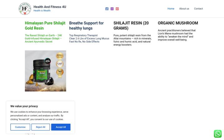 Screenshot of healthandfitness4u.com