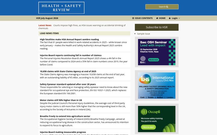 Screenshot of healthandsafetyreview.ie