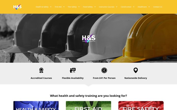 Skjermbilde av healthandsafetytrainingcourses.co.uk