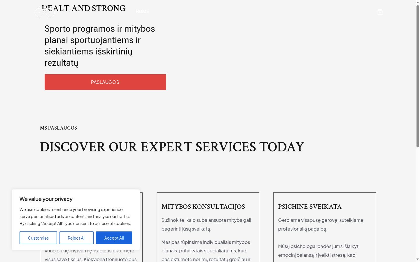 Sutikimo reklamjuostės, rodytos prieš bet kokią sąveiką, ekrano kopija