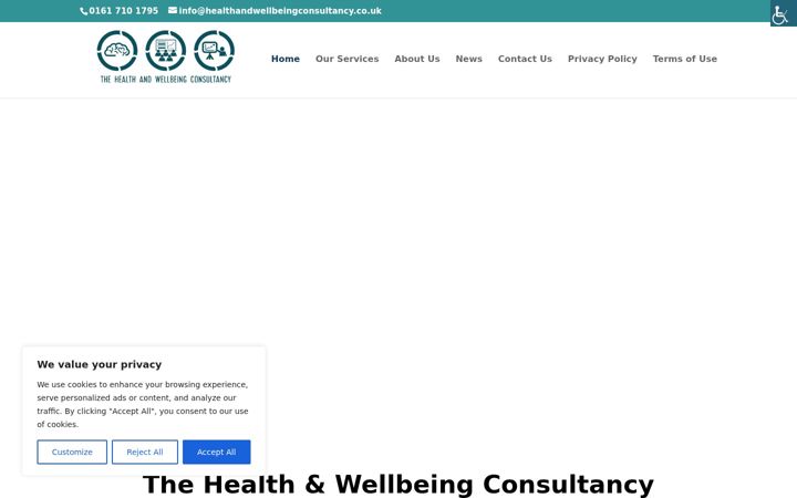 Screenshot of healthandwellbeingconsultancy.co.uk