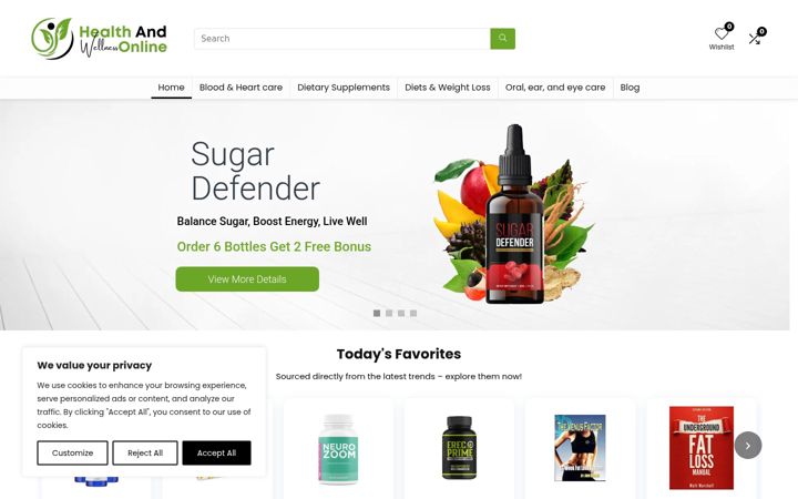 Screenshot of healthandwellness-online.org
