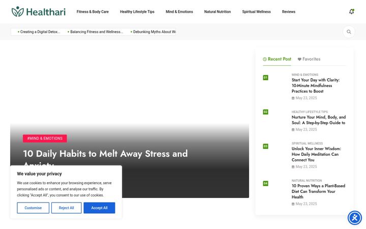 Snímek obrazovky healthari.com