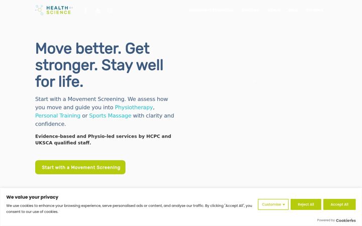 Screenshot of healthbyscience.co.uk