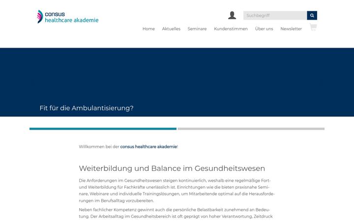 Screenshot of healthcare-akademie.de