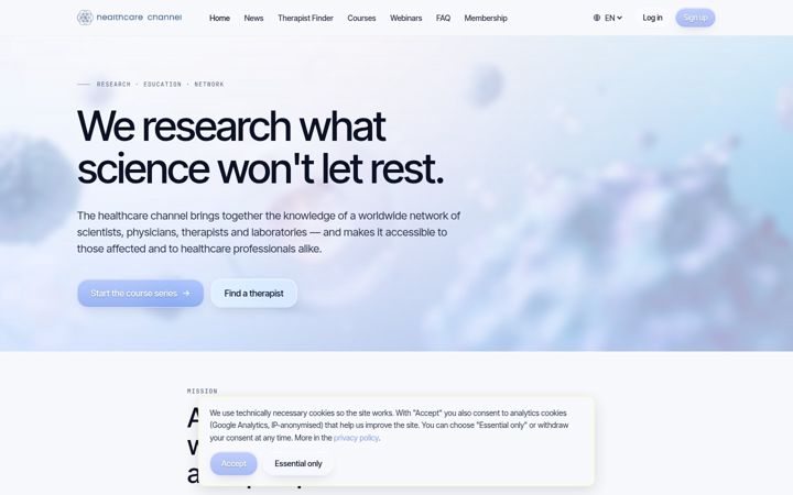 Screenshot of healthcare-channel.eu