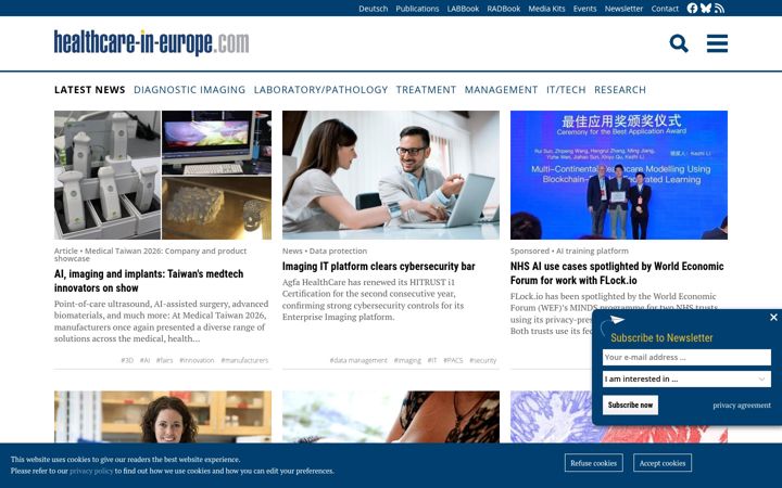 Screenshot of healthcare-in-europe.com