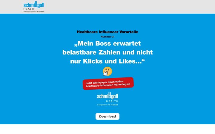 Skærmbillede af healthcare-influencer-marketing.de