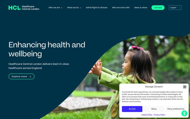 Screenshot of healthcarecentrallondon.co.uk