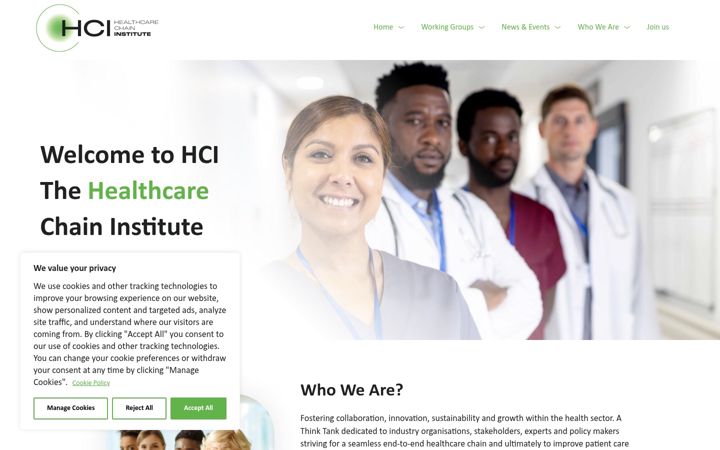 Screenshot of healthcarechaininstitute.org
