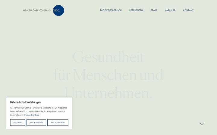 Screenshot of healthcarecompany.at