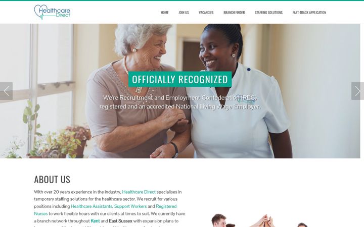Ekrano kopija healthcaredirectservices.co.uk