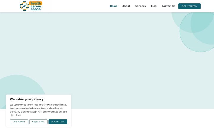 Screenshot of healthcareercoach.com