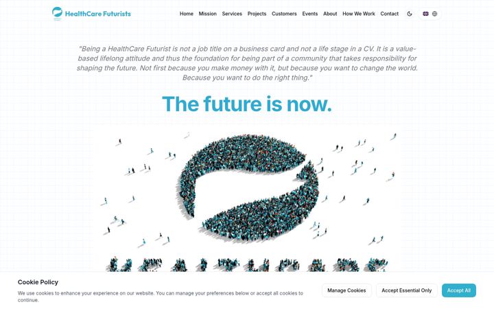 Screenshot of healthcarefuturists.com