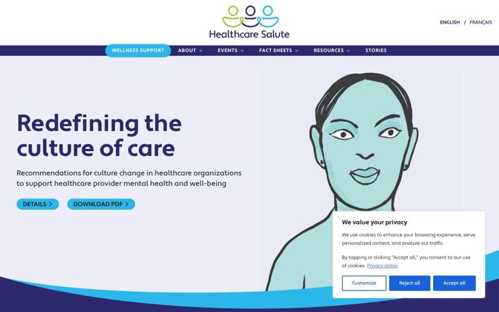 Screenshot of healthcaresalute-soinsdesantesalute.com