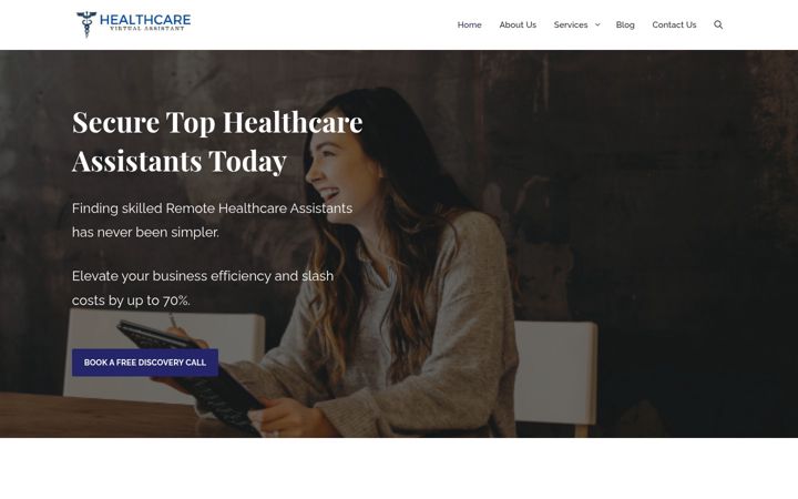 Screenshot of healthcarevirtualassistant.org