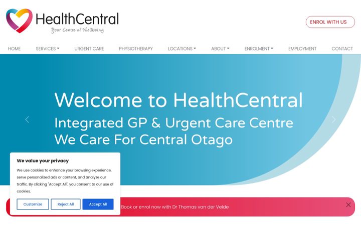 Screenshot of healthcentralnz.com