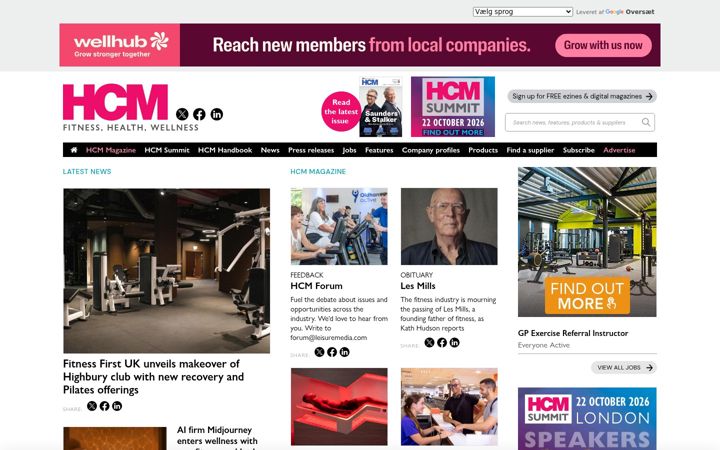 Screenshot of healthclubmanagement.co.uk