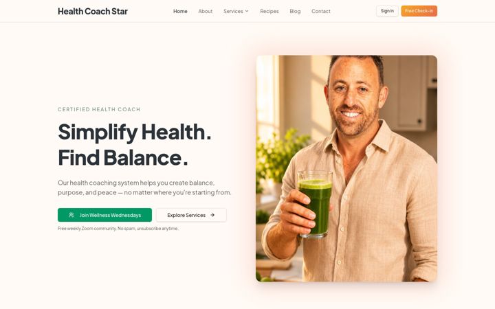 Screenshot of healthcoachstar.com