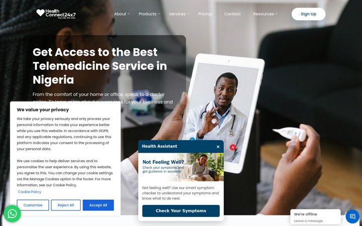 Screenshot of healthconnect247.com