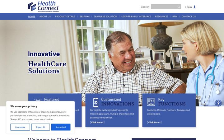 Screenshot of healthconnectinnovations.com