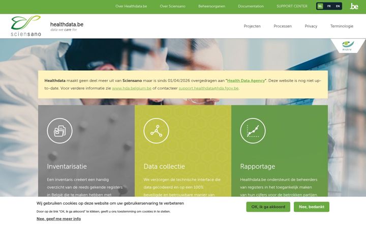 Screenshot of healthdata.be