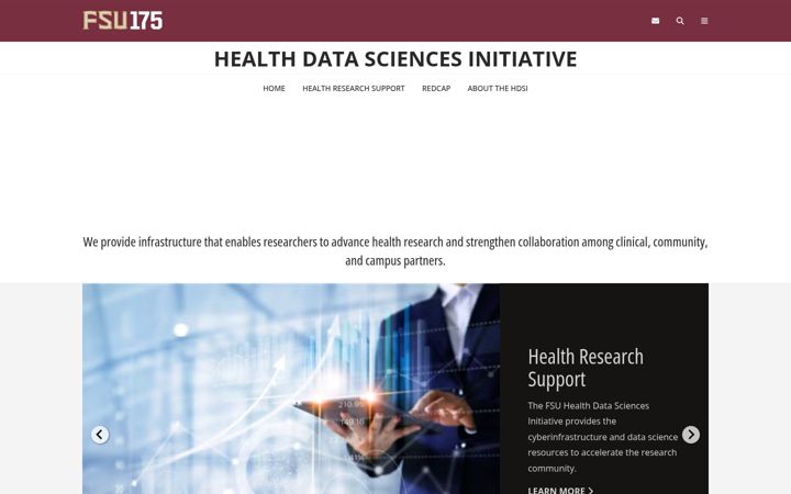 Captură de ecran a healthdata.fsu.edu